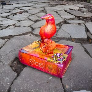 Poe Raven "Nevermore" Jeweled Book Jewelry Box / Small Trinket Box Artisan Made